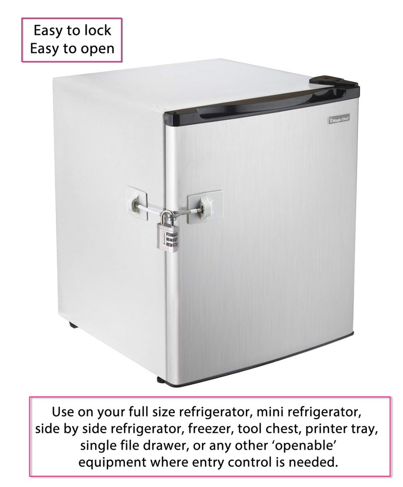 Guardianite Refrigerator Lock (White with Silver Combination Padlock) - Image 4